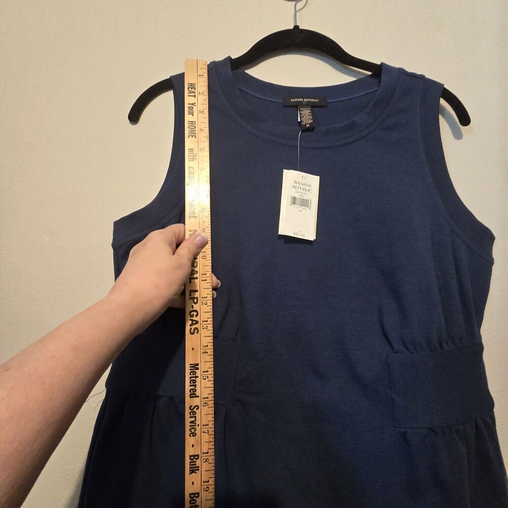 Banana Republic NEW Sleeveless Dress Womens MED Stretch Blue Preppy Business $69 - Picture 9 of 13